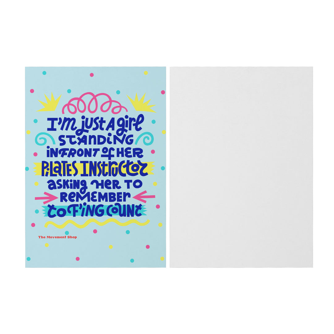 Asking Her To Count Pilates Notecard (Light Blue)