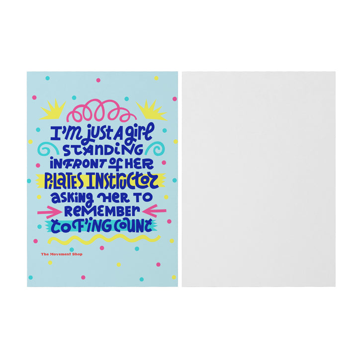 Asking Her To Count Pilates Notecard (Light Blue)