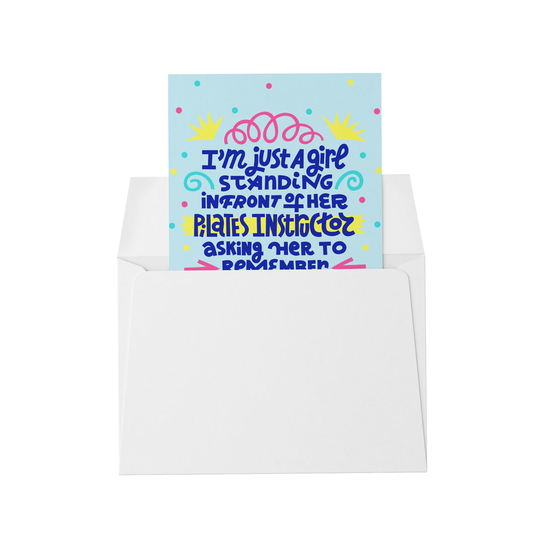 Asking Her To Count Pilates Notecard (Light Blue)
