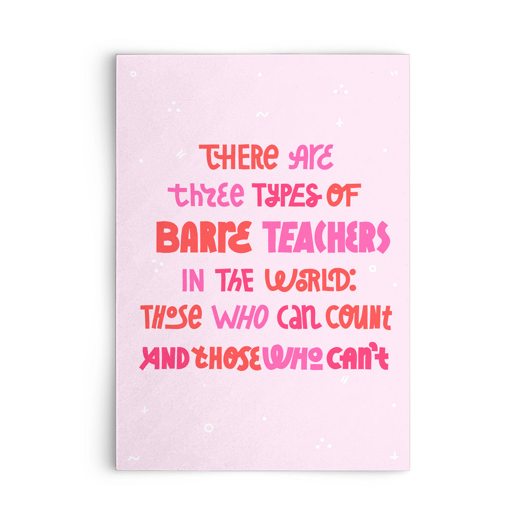 3 Types (Barre) Flat Note Card