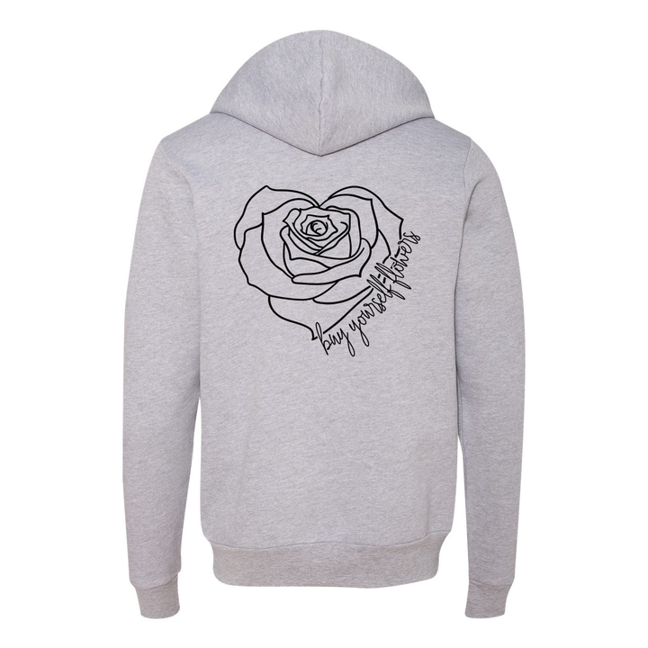 Buy Yourself Flowers Hoodie (Black Text)