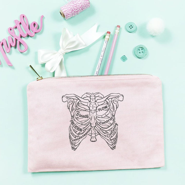 Pilates Rib Canvas Makeup Bag