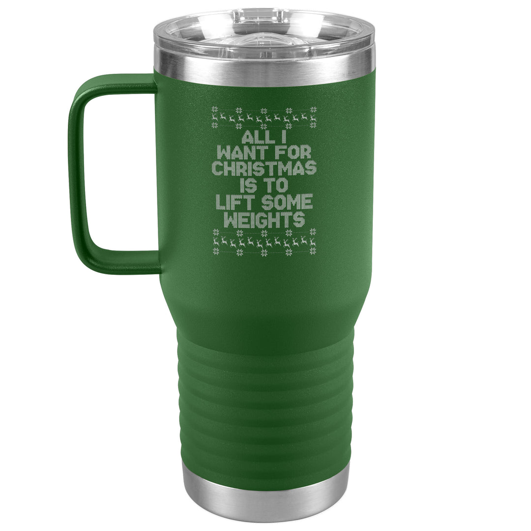 Christmas Lift Some Weights 20oz Travel Tumbler