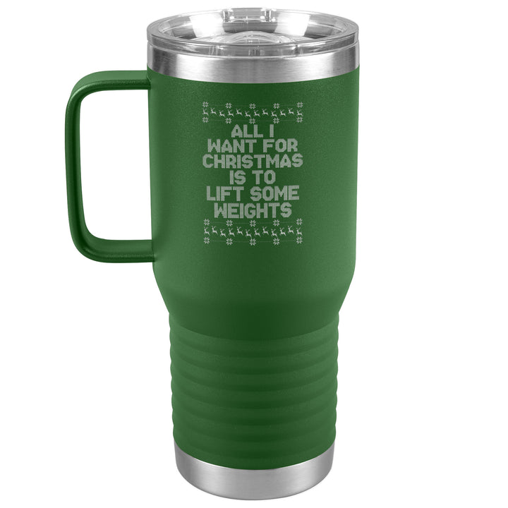 Christmas Lift Some Weights 20oz Travel Tumbler