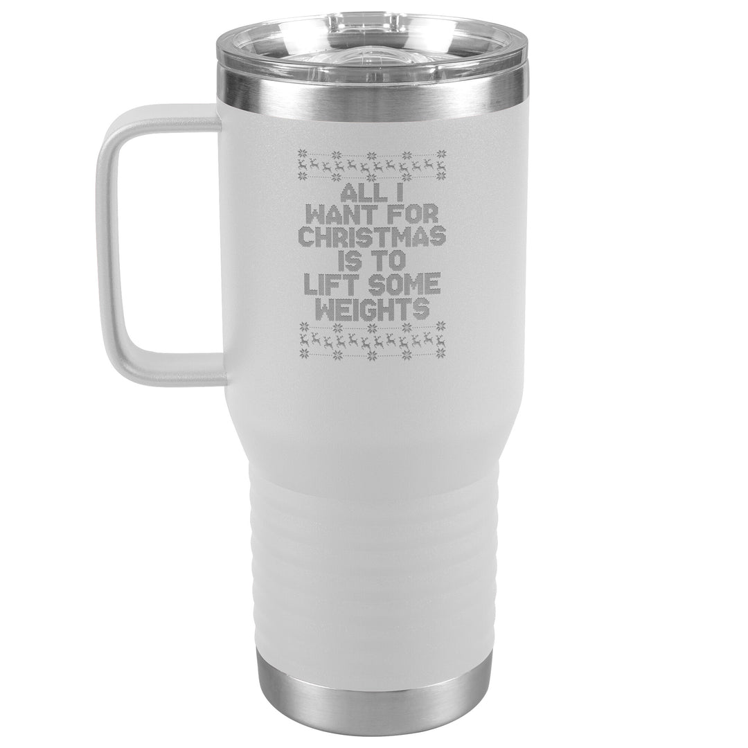 Christmas Lift Some Weights 20oz Travel Tumbler