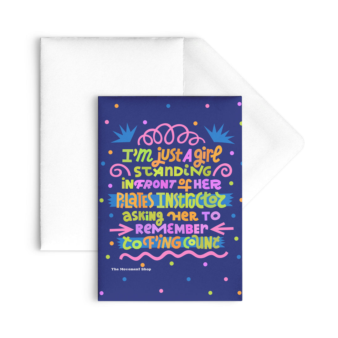 Just A Girl (dark blue) Notecard