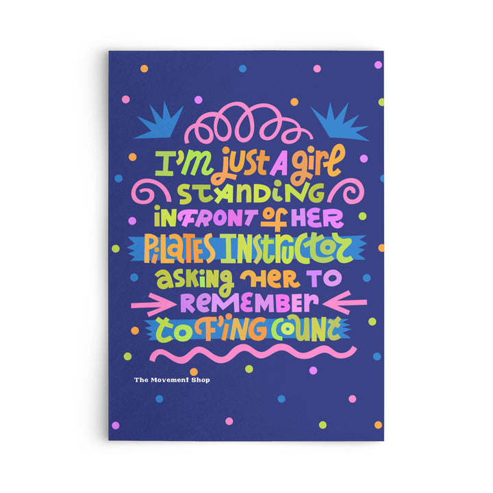 Just A Girl (dark blue) Notecard