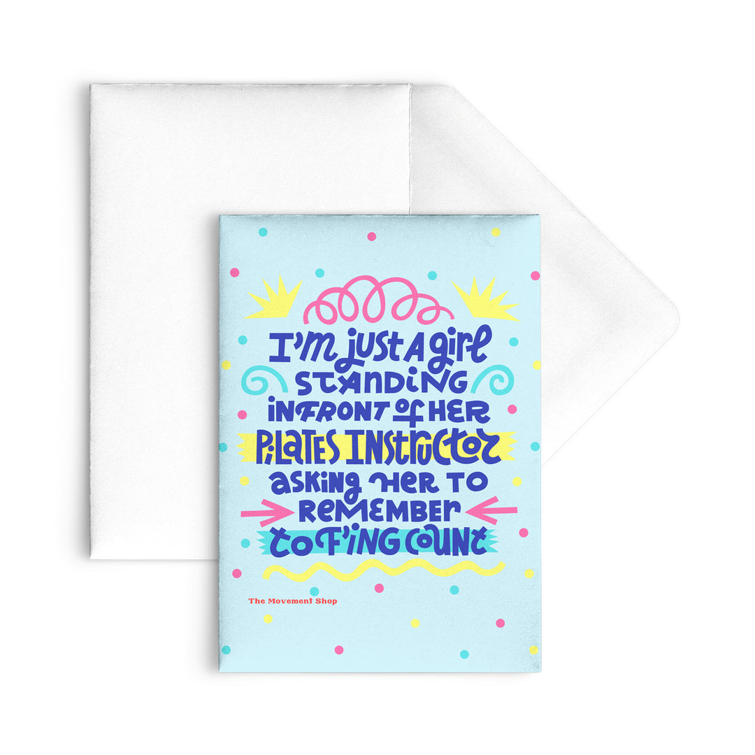 Just A Girl (light blue) Flat Notecard
