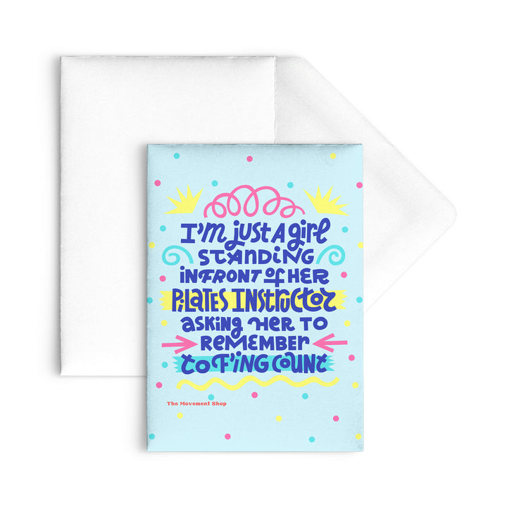 Just A Girl (light blue) Flat Notecard