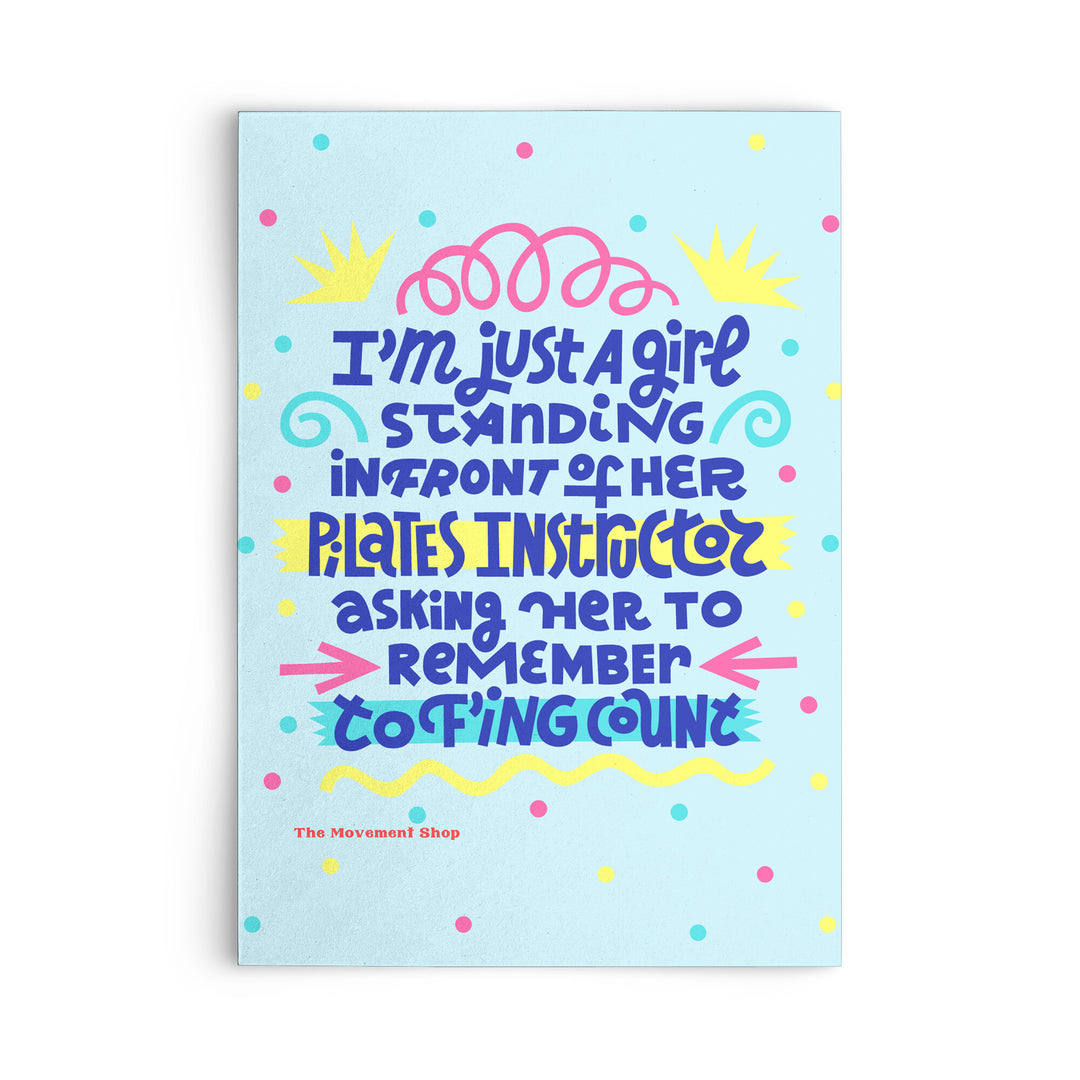 Just A Girl (light blue) Flat Notecard