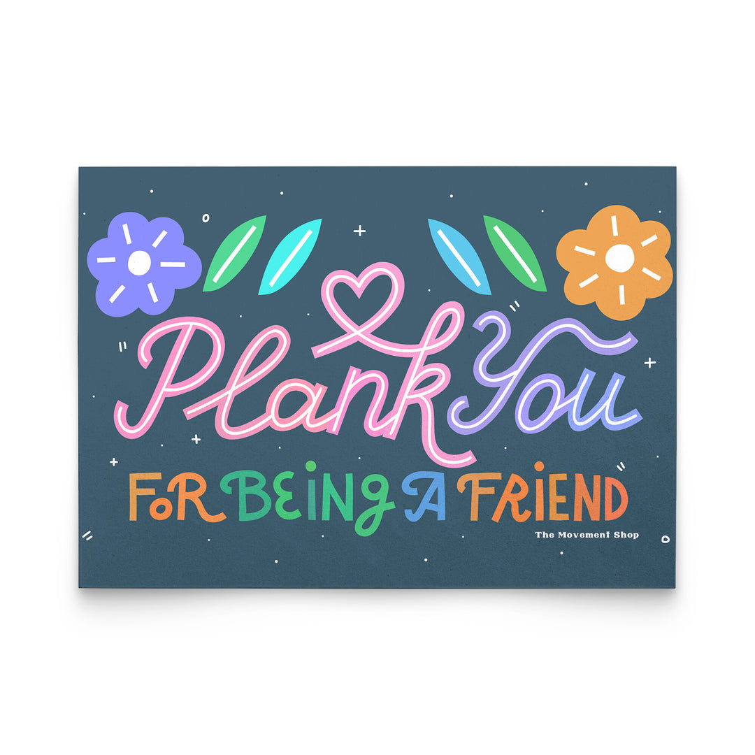 Plank You (blue) Flat Notecard