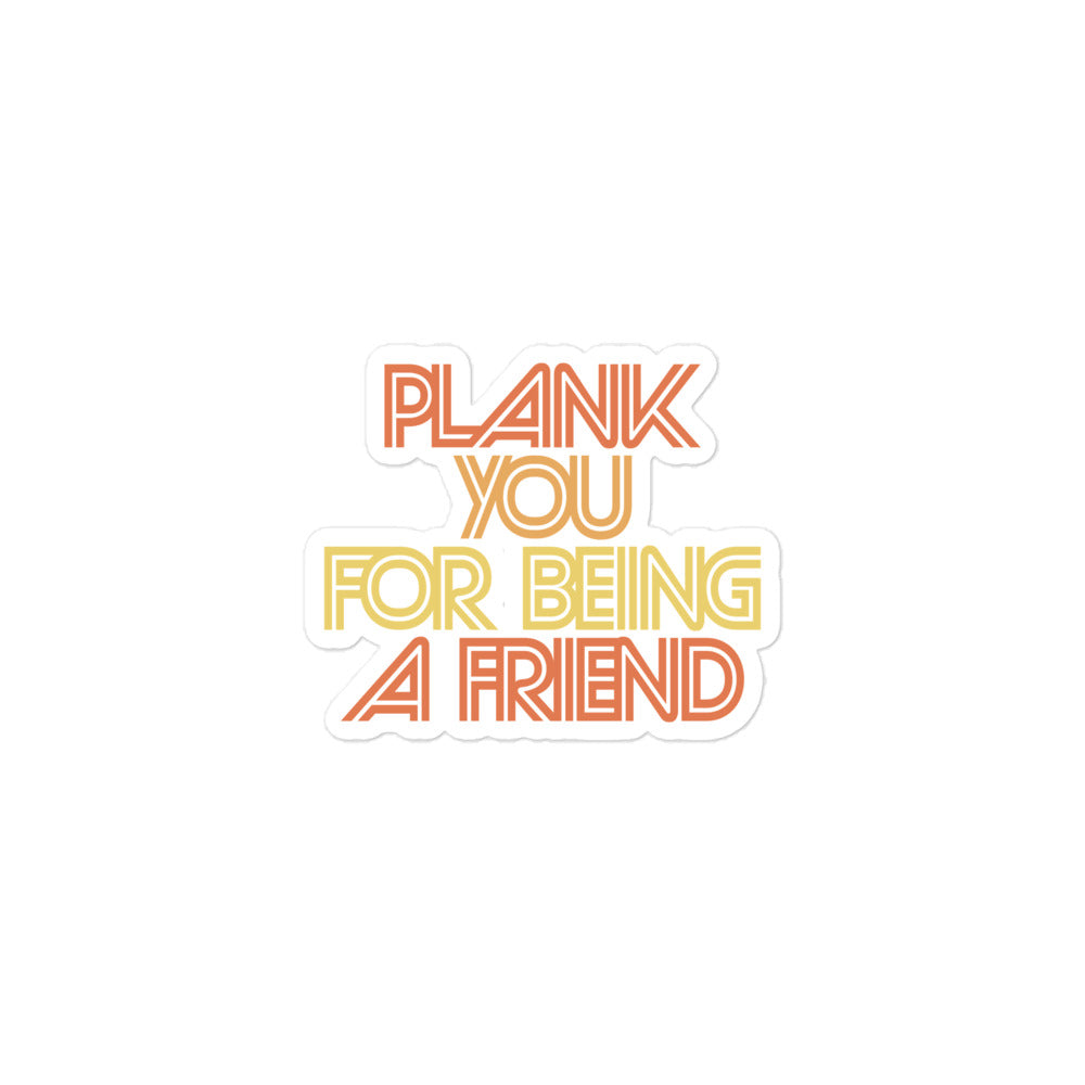 Plank You Sticker