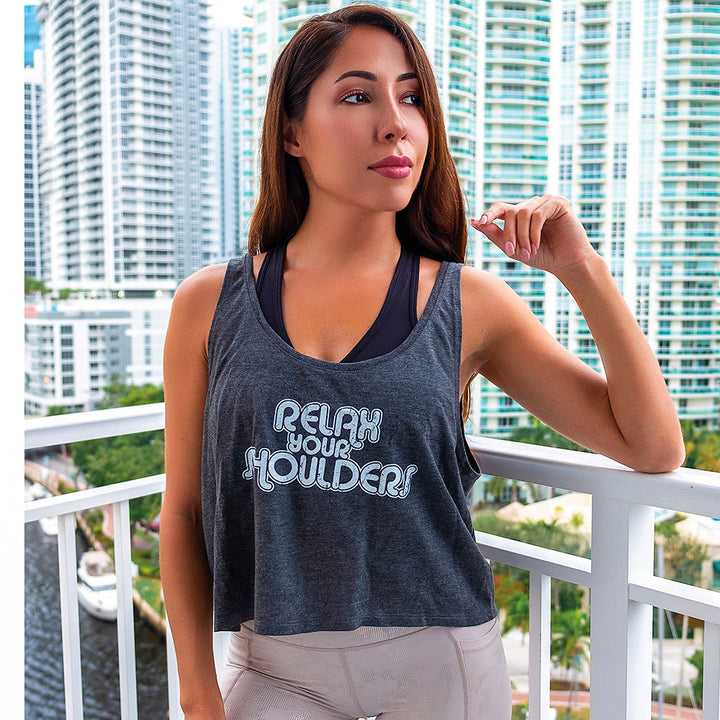 Relax Your Shoulders Crop Muscle Tank