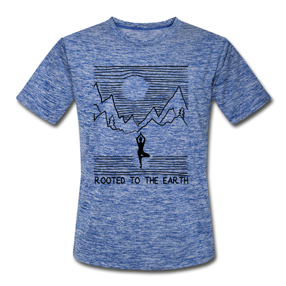 Rooted To The Earth Yoga T - heather blue