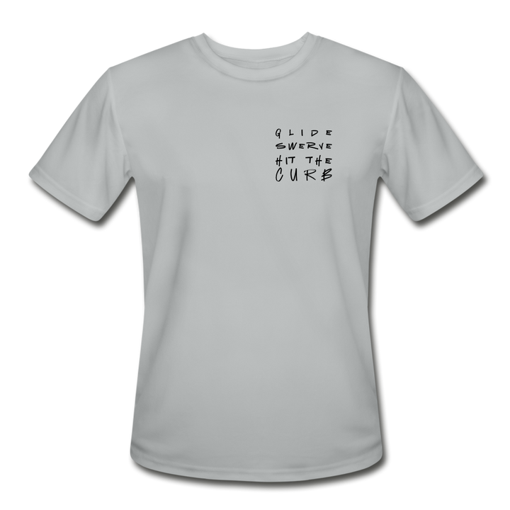 Glide Swerve Moisture Wicking Performance T-Shirt - silver
