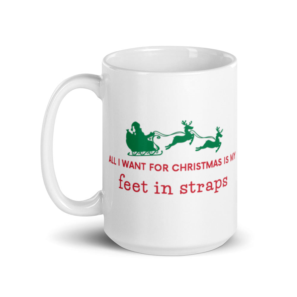 Feet In Straps Christmas Mug