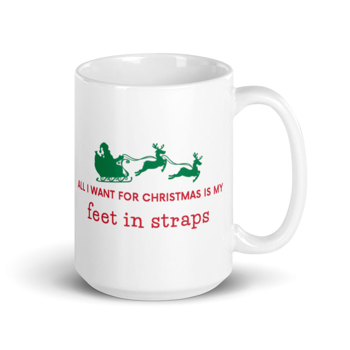 Feet In Straps Christmas Mug