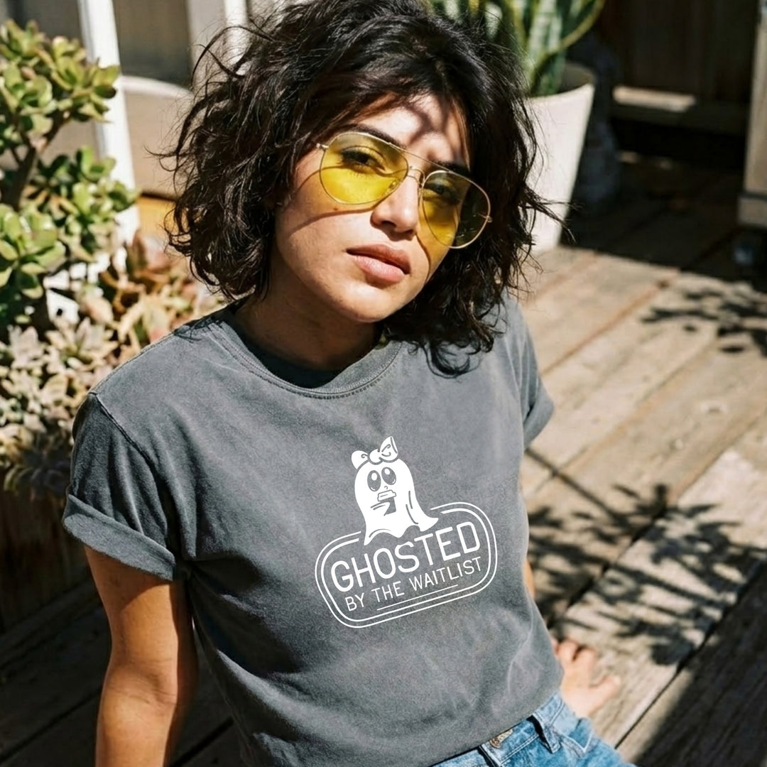 Ghosted By The Waitlist Boyfriend T-Shirt (Pepper)