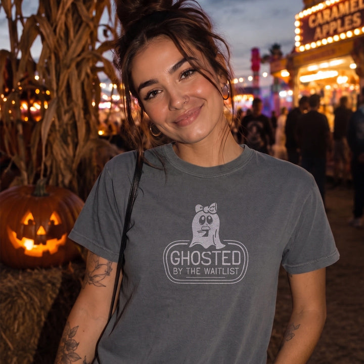 Ghosted By The Waitlist Boyfriend T-Shirt (Pepper)