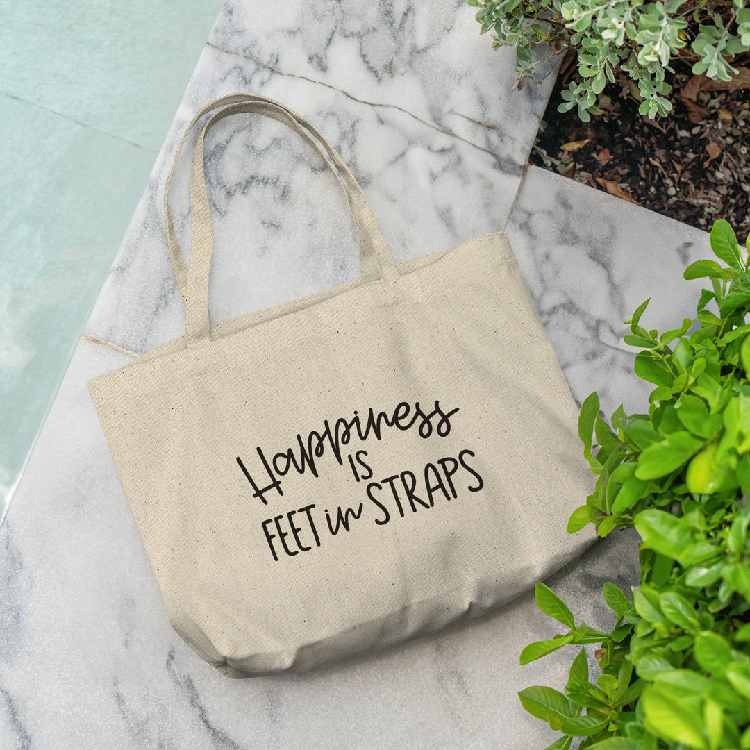Happiness is Feet In Straps Tote