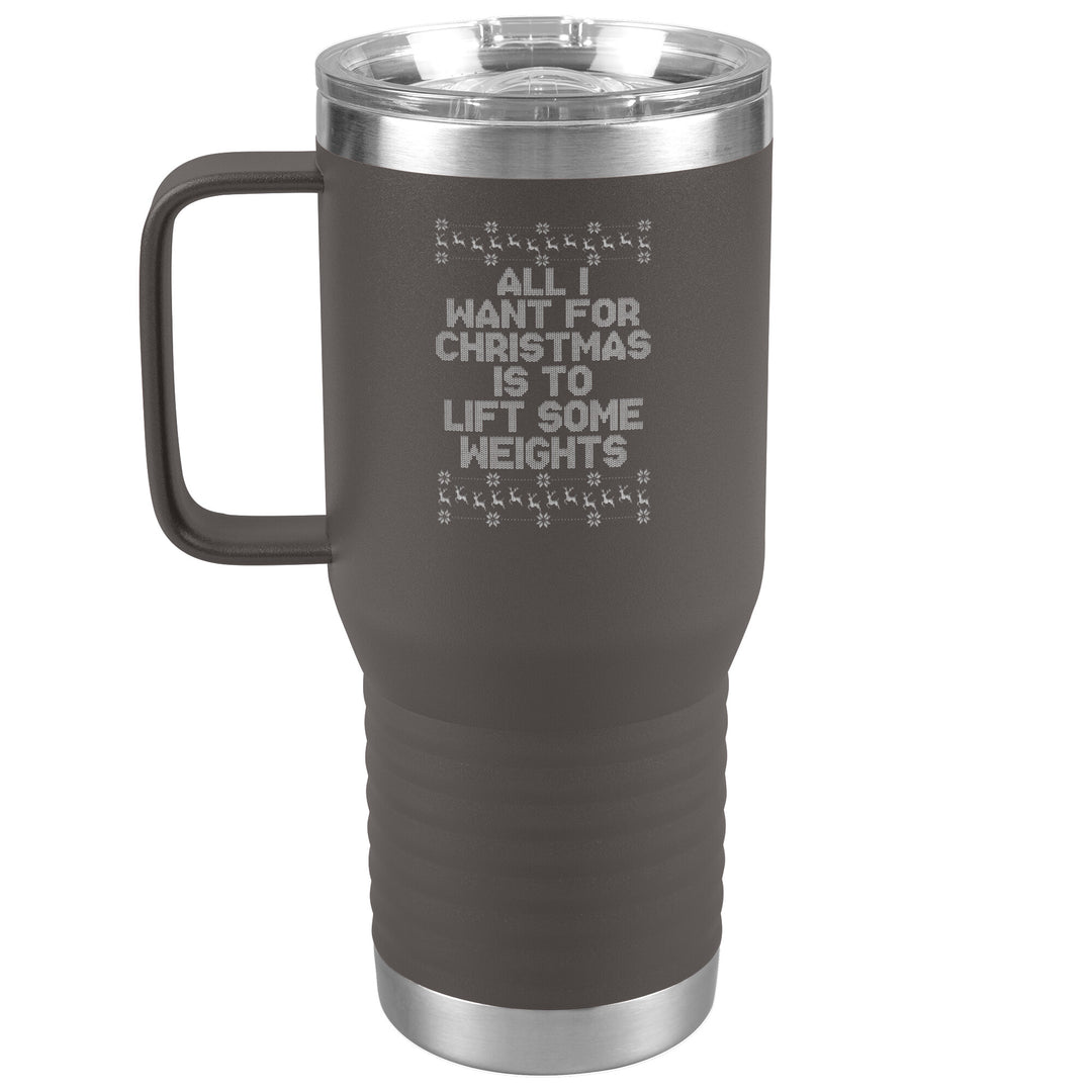 Christmas Lift Some Weights 20oz Travel Tumbler
