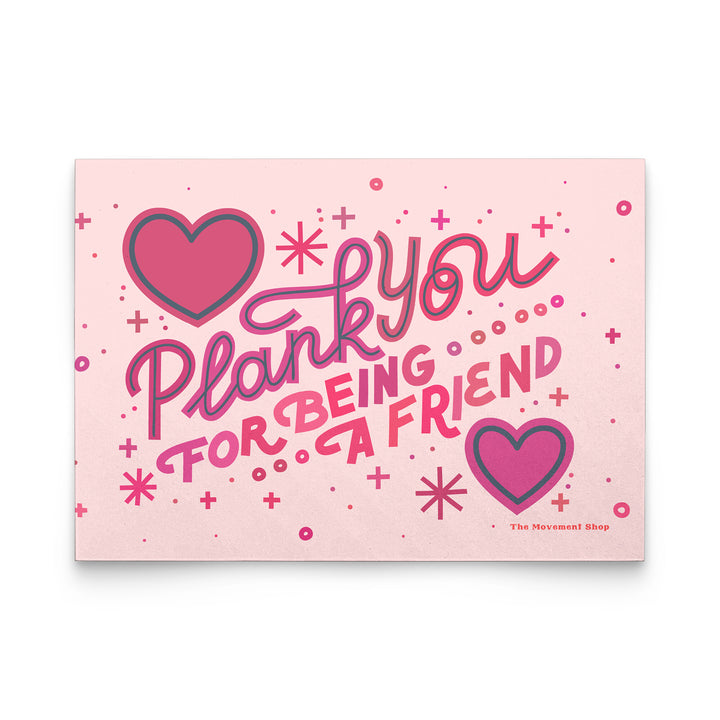 Plank You (pink) Flat Notecard