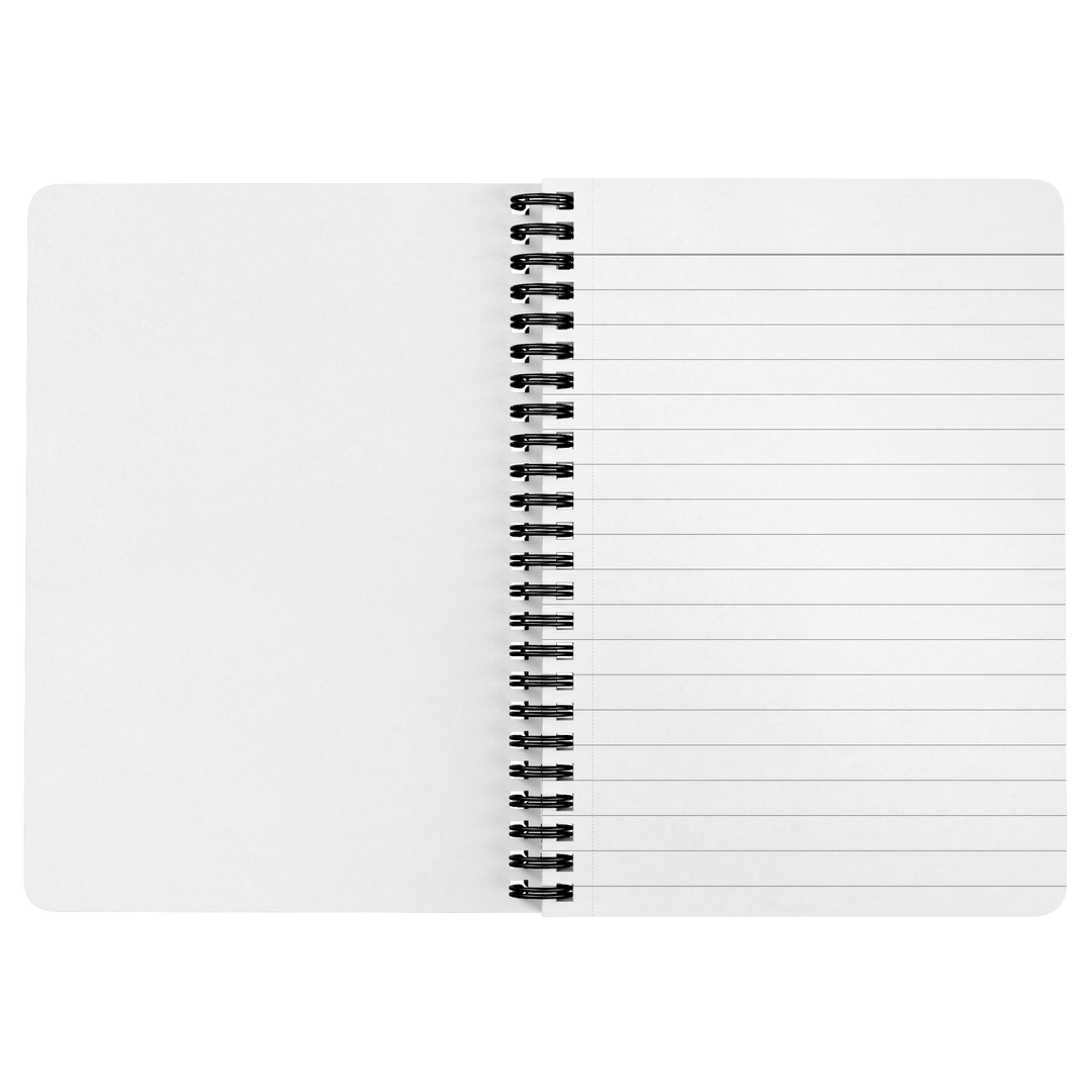 open notebook with lined pages