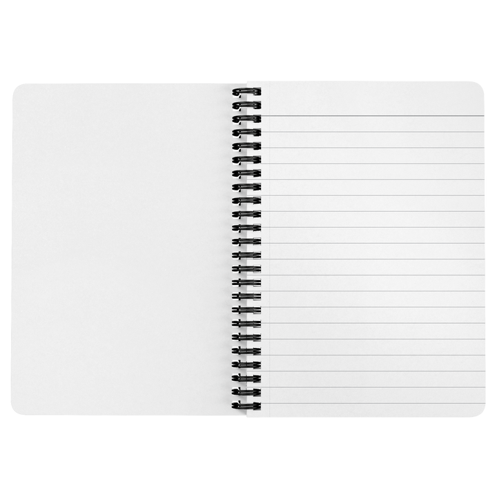 open notebook with lined pages