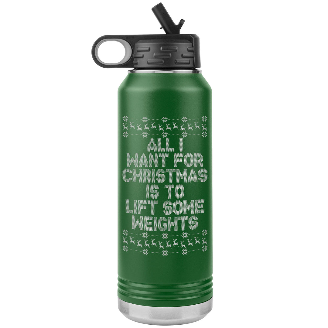 Ugly Christmas Sweater Lifting Water Bottle