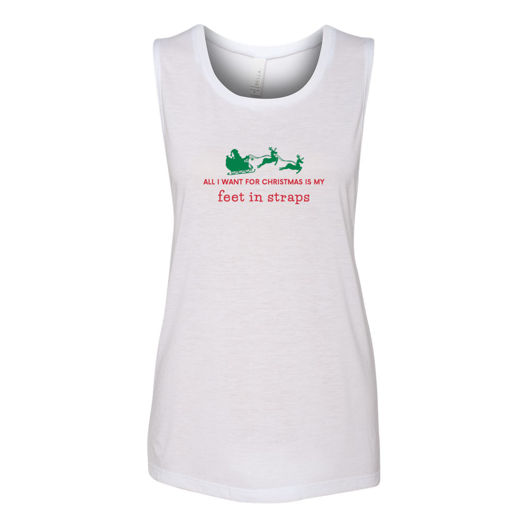 Feet In Straps Christmas Muscle Tank Top