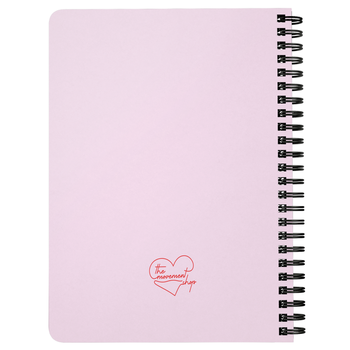 Back of spiralbound notebook 