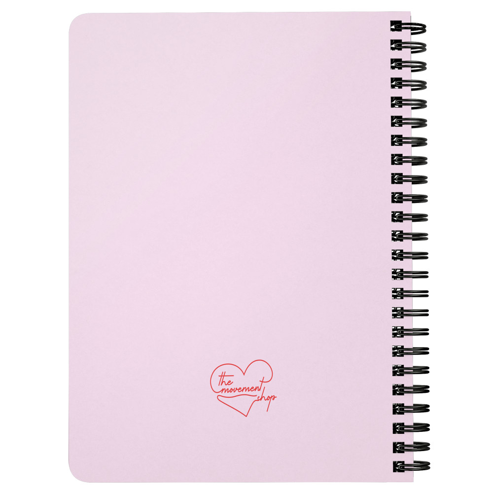 Back of spiralbound notebook 