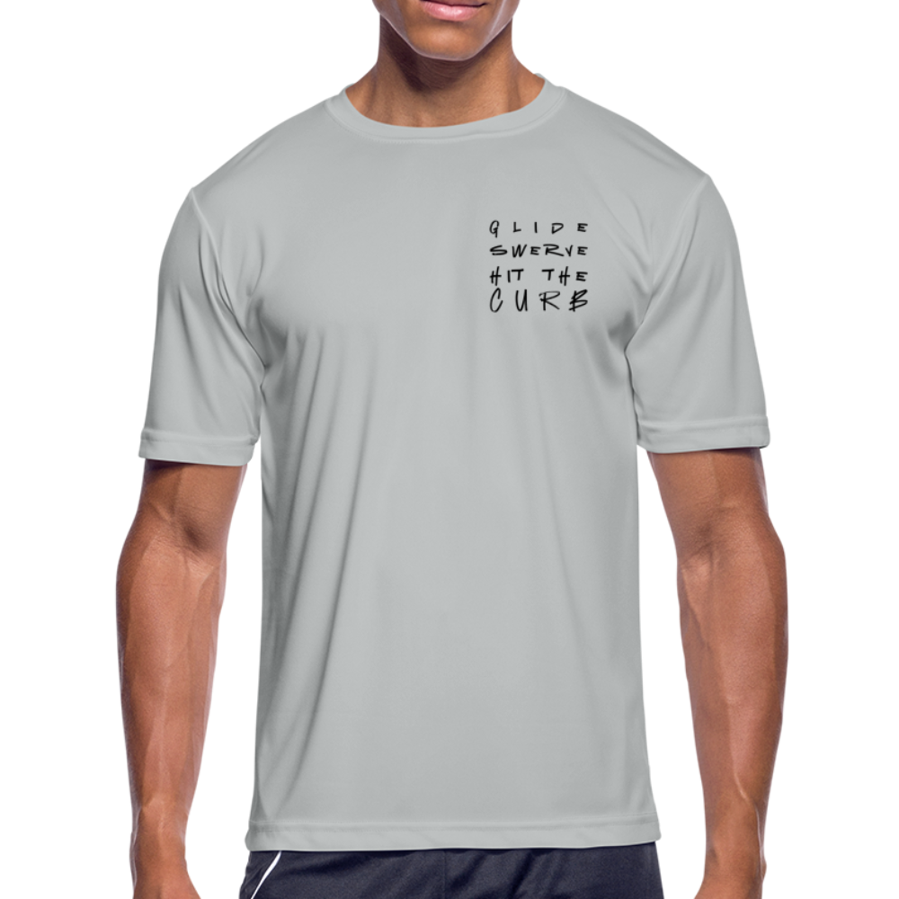 Glide Swerve Moisture Wicking Performance T-Shirt - silver