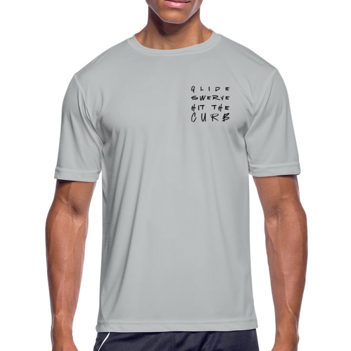 Glide Swerve Moisture Wicking Performance T-Shirt - silver