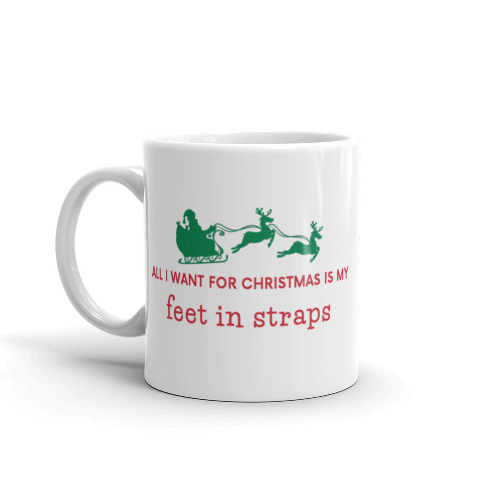 Feet In Straps Christmas Mug