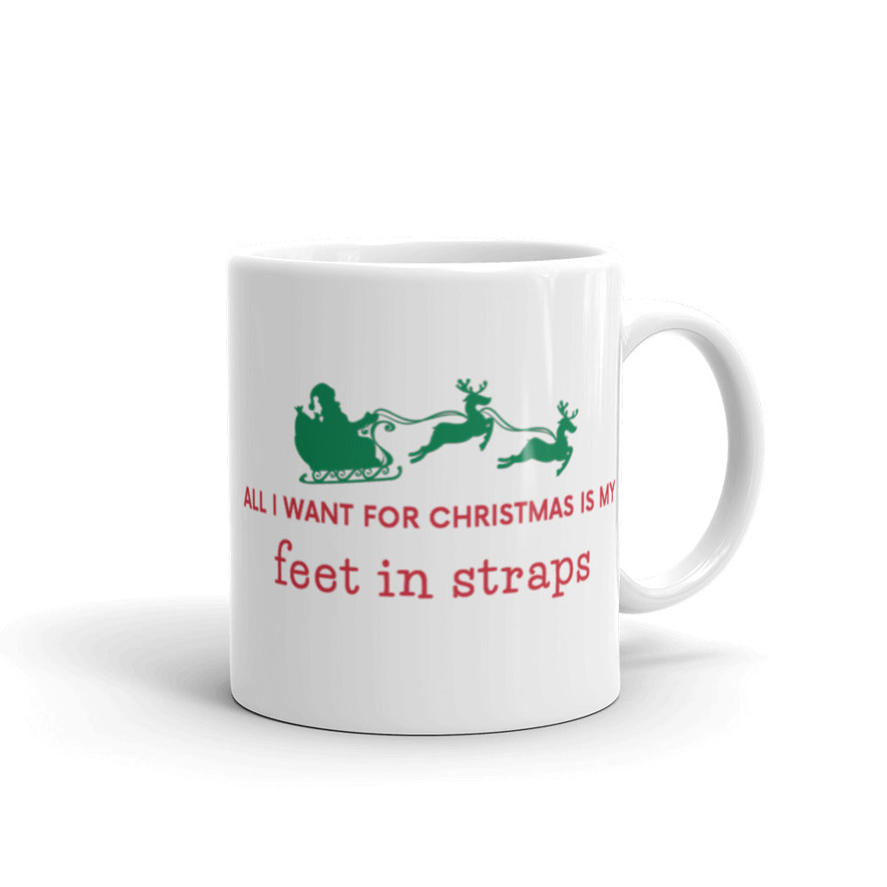 Feet In Straps Christmas Mug